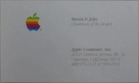 Steve Jobs Business Card Apple Computer