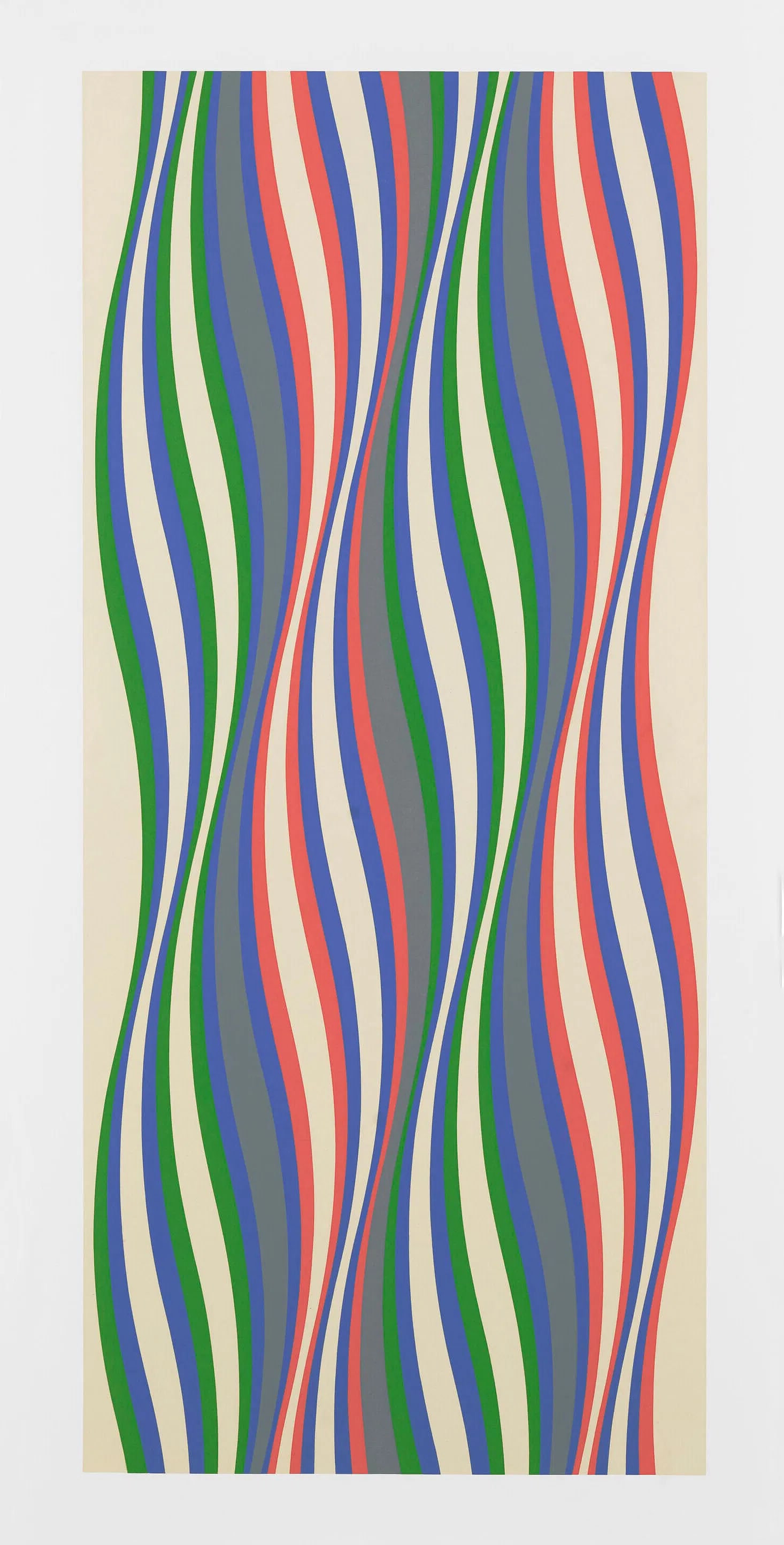 BRIDGET RILEY (B. 1931),Blue Dominance, After: BRIDGET RILEY (B. 1931),Blue Dominance,Print in colors, on wove paper, unsigned, Aprox 38 x 20 inches, After Riley