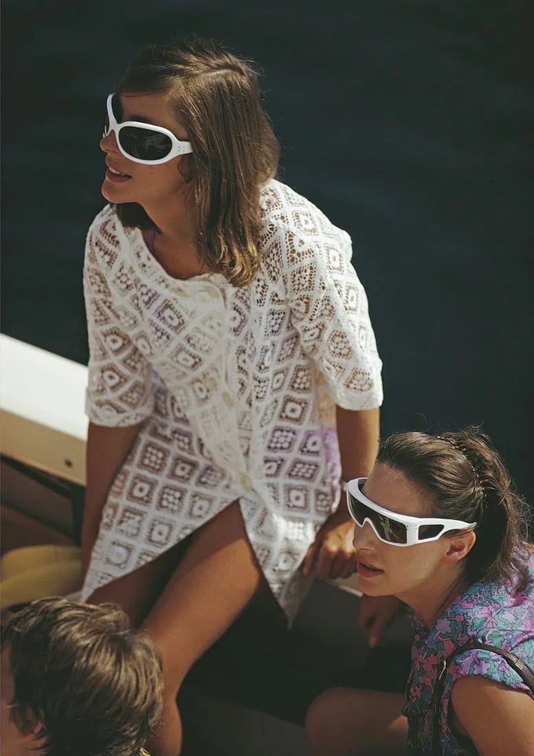 Slim Aarons (American, 1916-2006) Print: Princess Margaret on Holiday, Sardinia Coast, Countess of Snowdon, Aboard Aga Khan's Yacht, "1967". 40.00 x 60.00 inches.