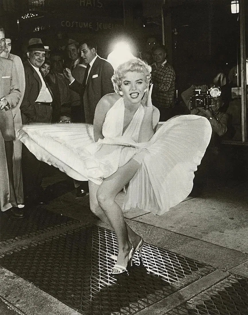 Sam Shaw (American, 1912-1999) Marilyn Monroe Print: Seven Year Itch, New York City, "1954". Printed in 2004 Italy. 9 x 12 inches.mounted to foam board