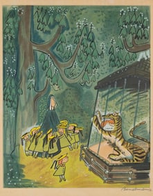 Ludwig Bemelmans TIGER AT THE ZOO print, After Bemelmans