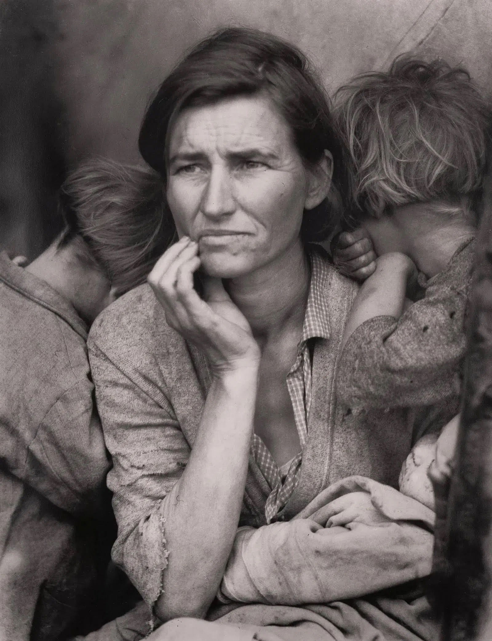 Dorothea Lange (American, 1895-1965) Migrant Mother, Nipomo California, 1936: Migrant Mother, Nipomo California, 1936. Photograph, printed later, measures 19 x 14 inches