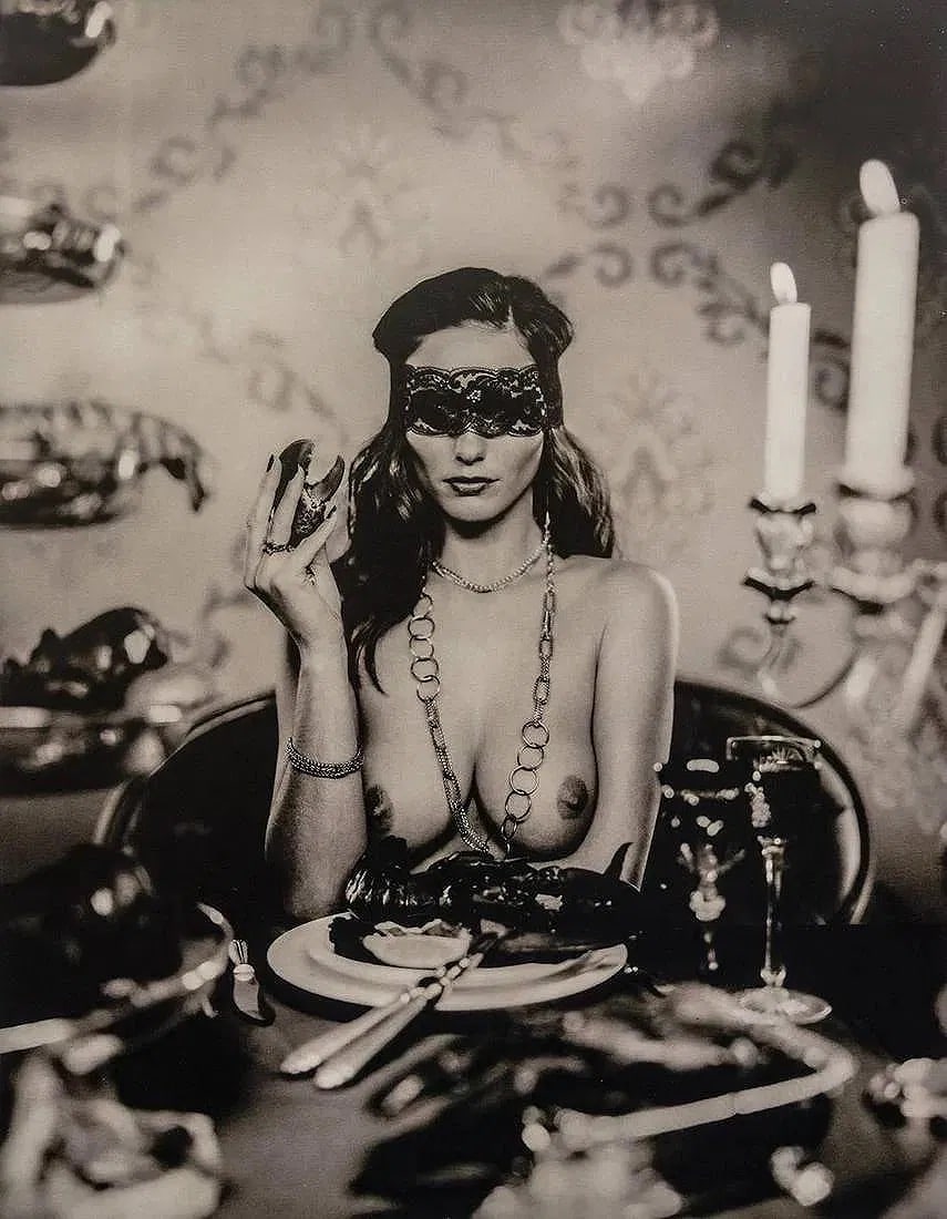 Marc Lagrange (Belgian, 1957-2015) Print: Lobster Dinner, "2006". Printed in 2013, Italy. 10.20 x 13.15 inches, mounted to foam board