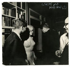 Photograph of JFK, RFK & Marilyn Monroe from Birthday