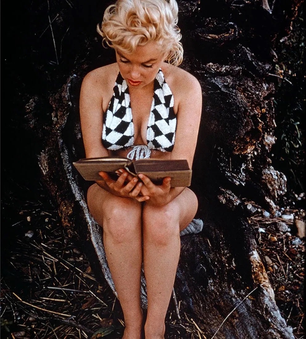 Eve Arnold "Marilyn Monroe, James Joyce, 1955" Photo Print: Measures 14 x 11 inches, photo print on glossy paper, mounted to foam board