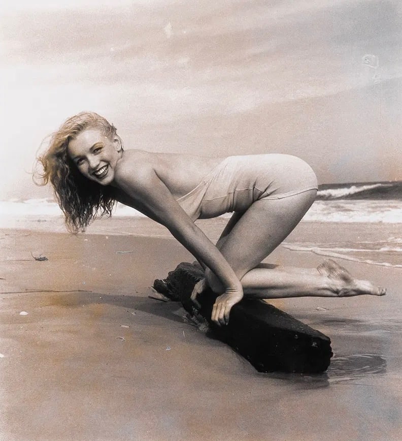 Andre de Dienes (1913-1985): Marilyn Monroe: Measures 12 x 10 inches, photo print on glossy paper, mounted to foam board