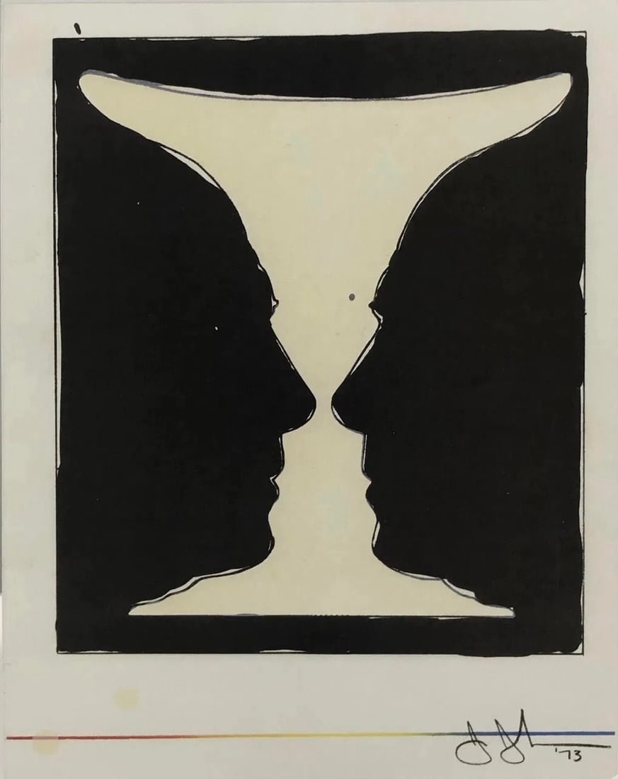 Jasper Johns “Two Cup Picasso?? Lithograph: JASPER JOHNS, Two Cup Picasso, Lithograph on paper, 12 x 9 inches, signed and dated in the plate.