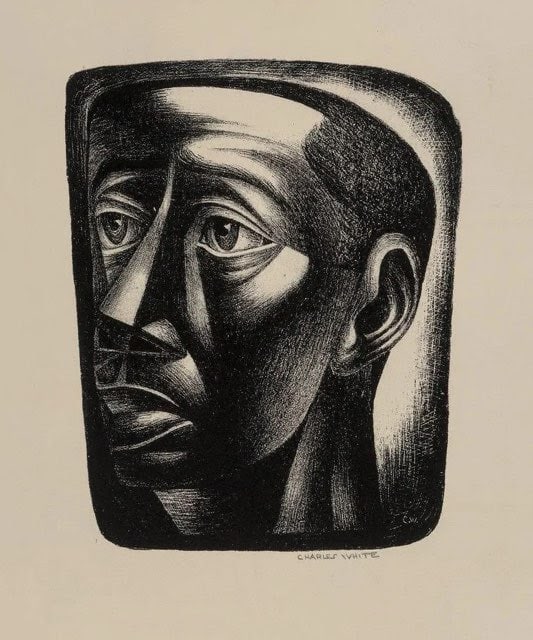 Charles Wilbert White (American, 1918-1979) Jove: Charles Wilbert White (American, 1918-1979) Joven Relief on wove paper 16-1/2 x 13-3/4 inches, plate signed