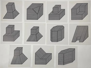 1982 Sol Lewitt Offset Lithographs Grouping of 11 prints