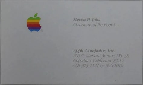 Steve Jobs Business Card Apple Computer