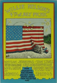 WILLIE NELSON 4th OF JULY PICNIC CONCERT POSTER