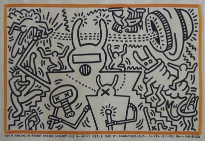 KEITH HARING ROBERT FRASER GALLERY POSTER