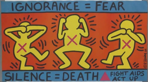 KEITH HARING 'IGNORANCE = FEAR' EXHIBITION POSTER