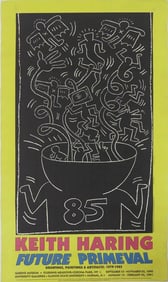 KEITH HARING 'FUTURE PRIMEVAL' EXHIBITION POSTER