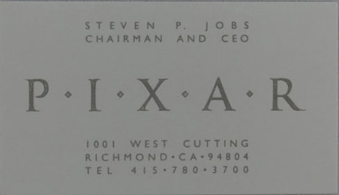 STEVE JOBS PIXAR BUSINESS CARD