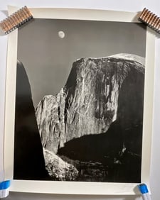 Ansel Adams - Moon and Half Dome , pencil signed