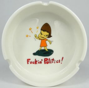 YOSHITOMO NARA 'F*CKIN POLITICS' CERAMIC ASHTRAY