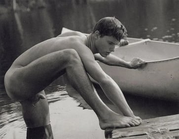 Bruce Weber (American, b. 1946) Rob on Canoe Carry, St. Regis River