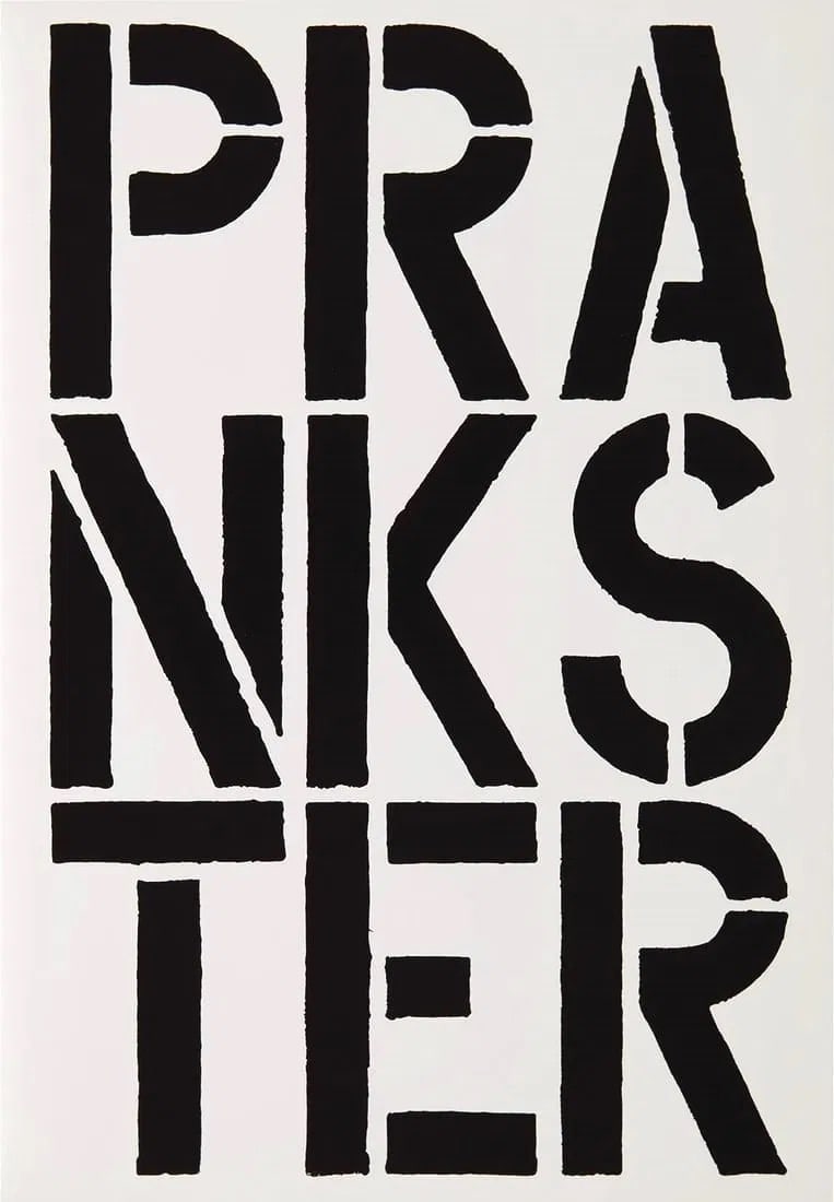 Christopher Wool - Prankster, 1989 - Offset Lithograph: CHRISTOPHER WOOL (B. 1955), Prankster, 1989, Offset Lithograph, 23 x 16 inches, after wool