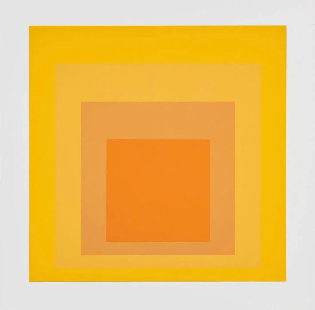Josef Albers SP IV (Homage to the Square): Josef Albers (German, 1888-1976) SP IV , measures 24.25 x 24.25 inches,print on BFK Rives paper