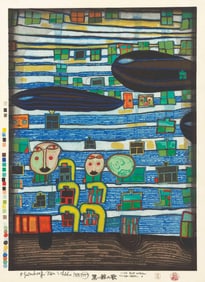 FRIEDENSREICH HUNDERTWASSER (1928-2000) Song of the Whales offset lithograph