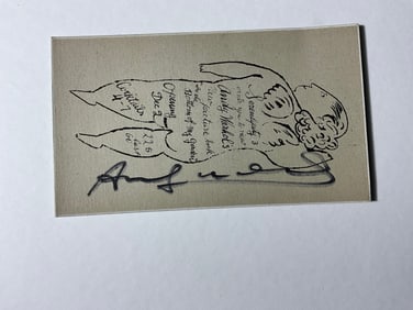 Warhol birthday invitation signed 1986