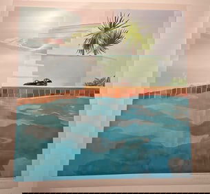David Hockney “Pool and Steps?? offset lithograph pencil signed