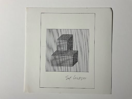 Sol Lewitt pencil signed silkscreen: Measures 8 x 8 1/8 inches, pencil signed by the artist