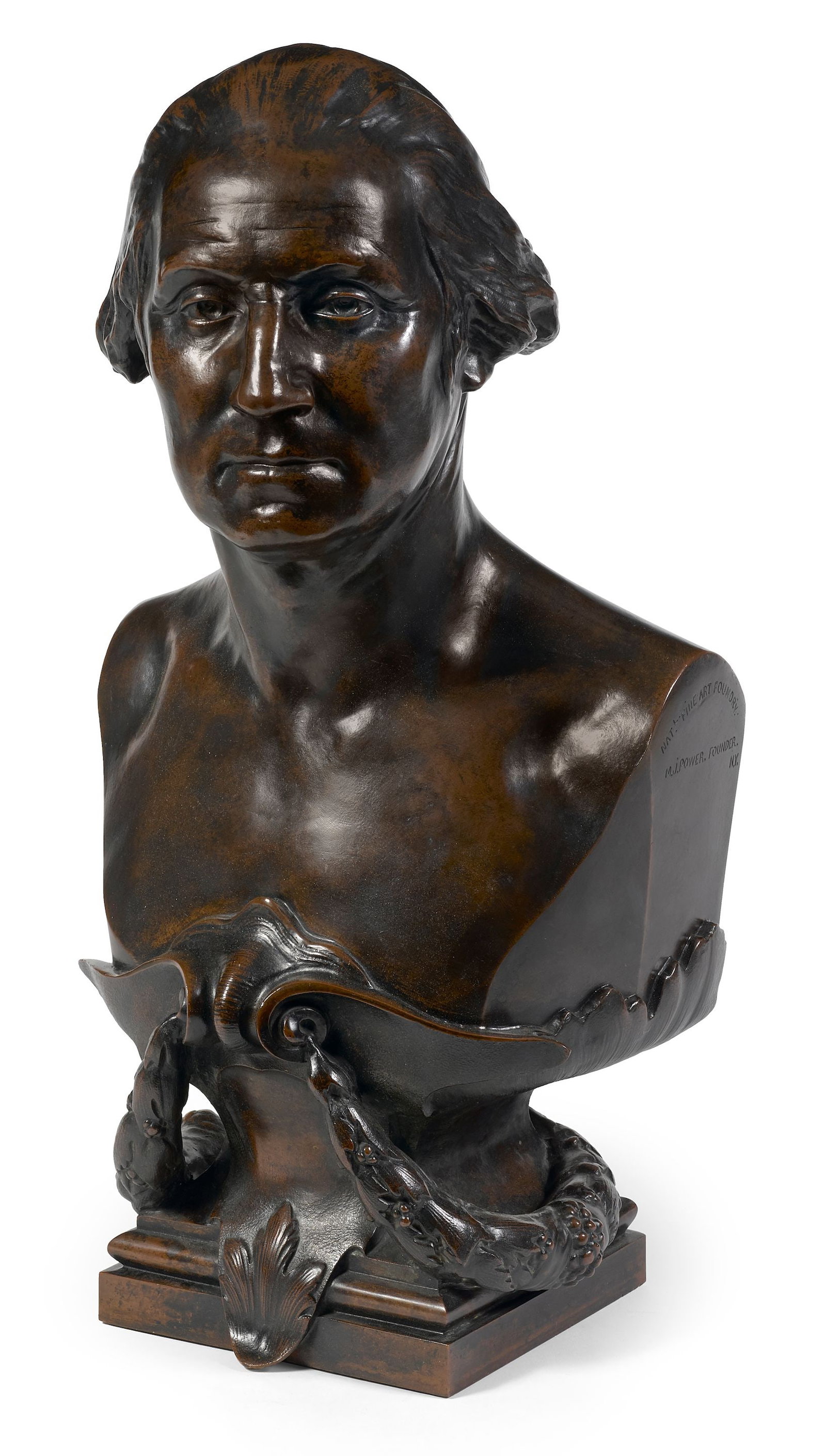 George Washington Bronze Bust: 24 x 12 3/4 x 9 inches