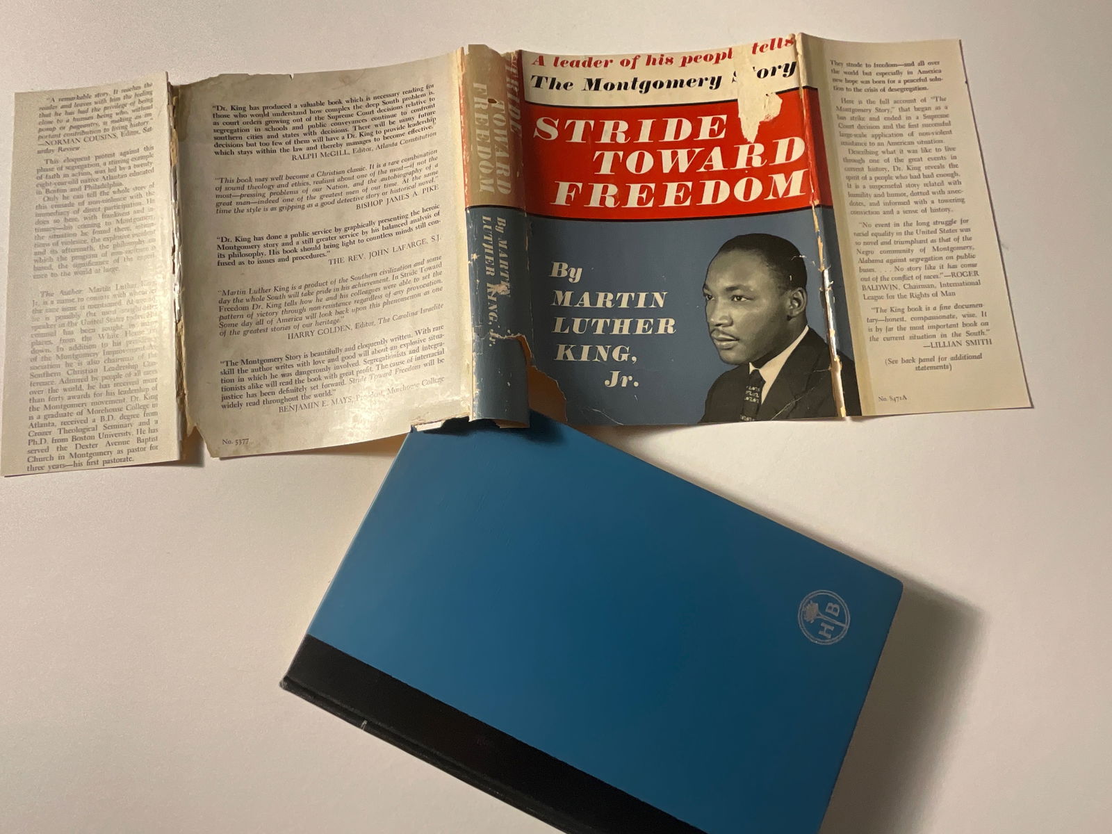 Martin Luther King Signed Book Stride Toward Freedom: 1958 edition, signed on title page , original dust jacket , dust jacket has been trimmed