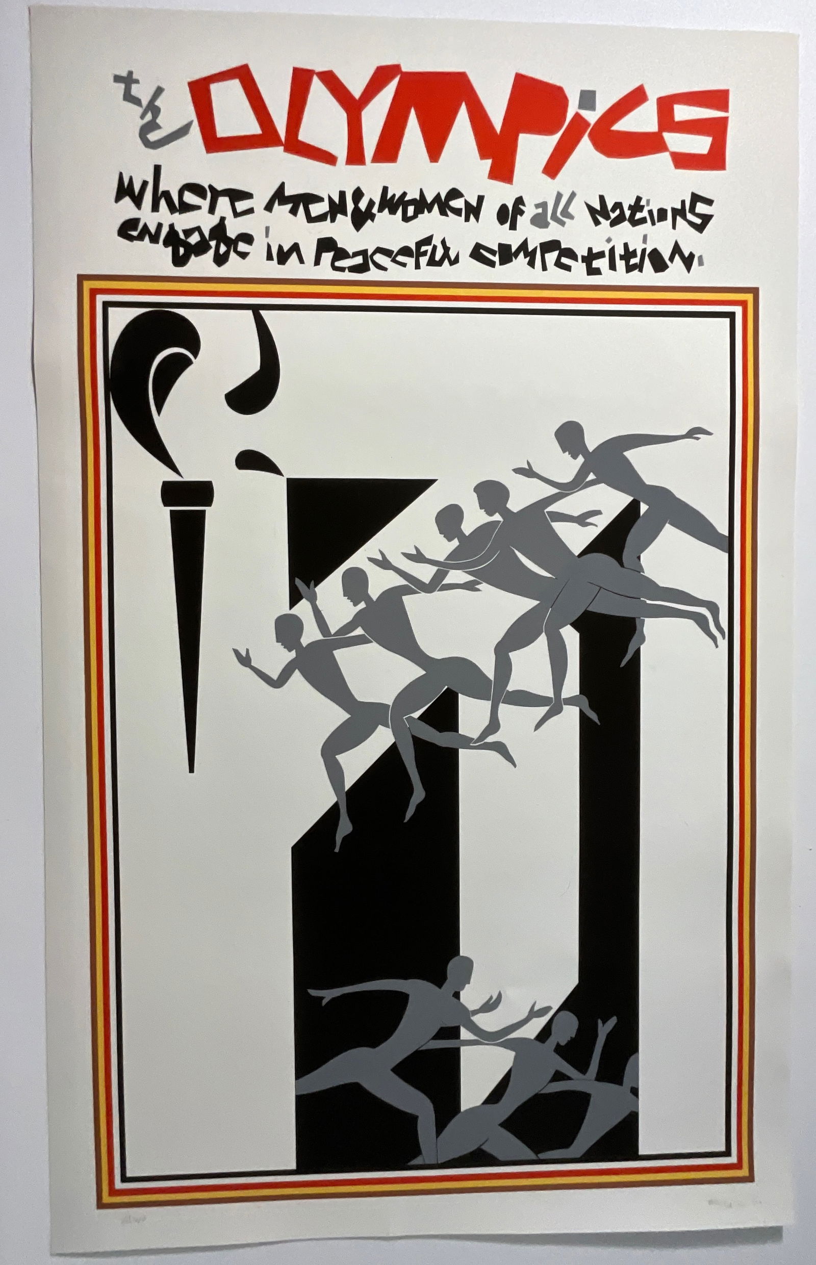 Romare Bearden (1914-1988) S/N Olympics: signed in pencil and numbered 88/ 200, sheet 40 x 25in (101.6 x 63.5cm)