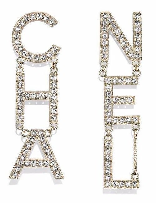CHANEL Authentic C-H-A-N-E-L XL Drop Earrings: CHANEL Rent the Runway C-H-A-N-E-L XL Drop Earrings, New, in original box