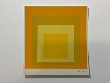 Josef Albers 1968 serigraph pencil signed