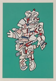 Jean Dubuffet (French) Protestator (Green) (from Présences Fugaces), 1973