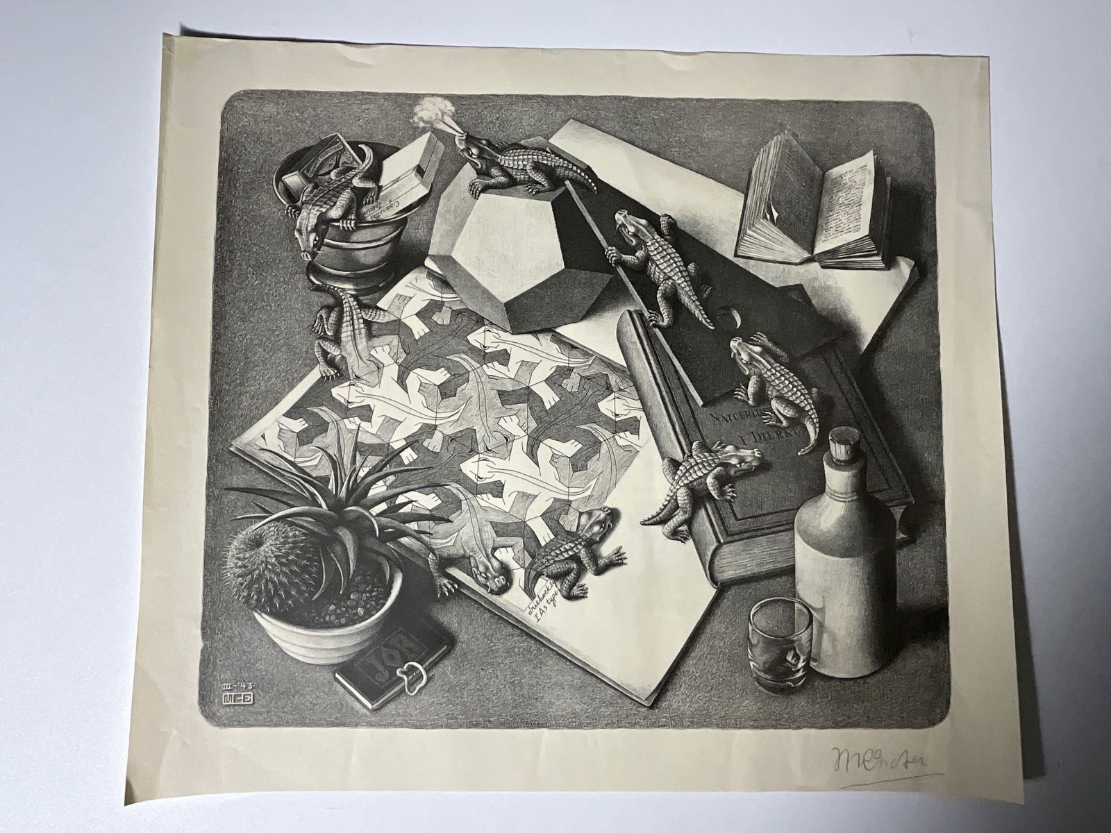 MC ESCHER Reptiles pencil signed (1 of 4)