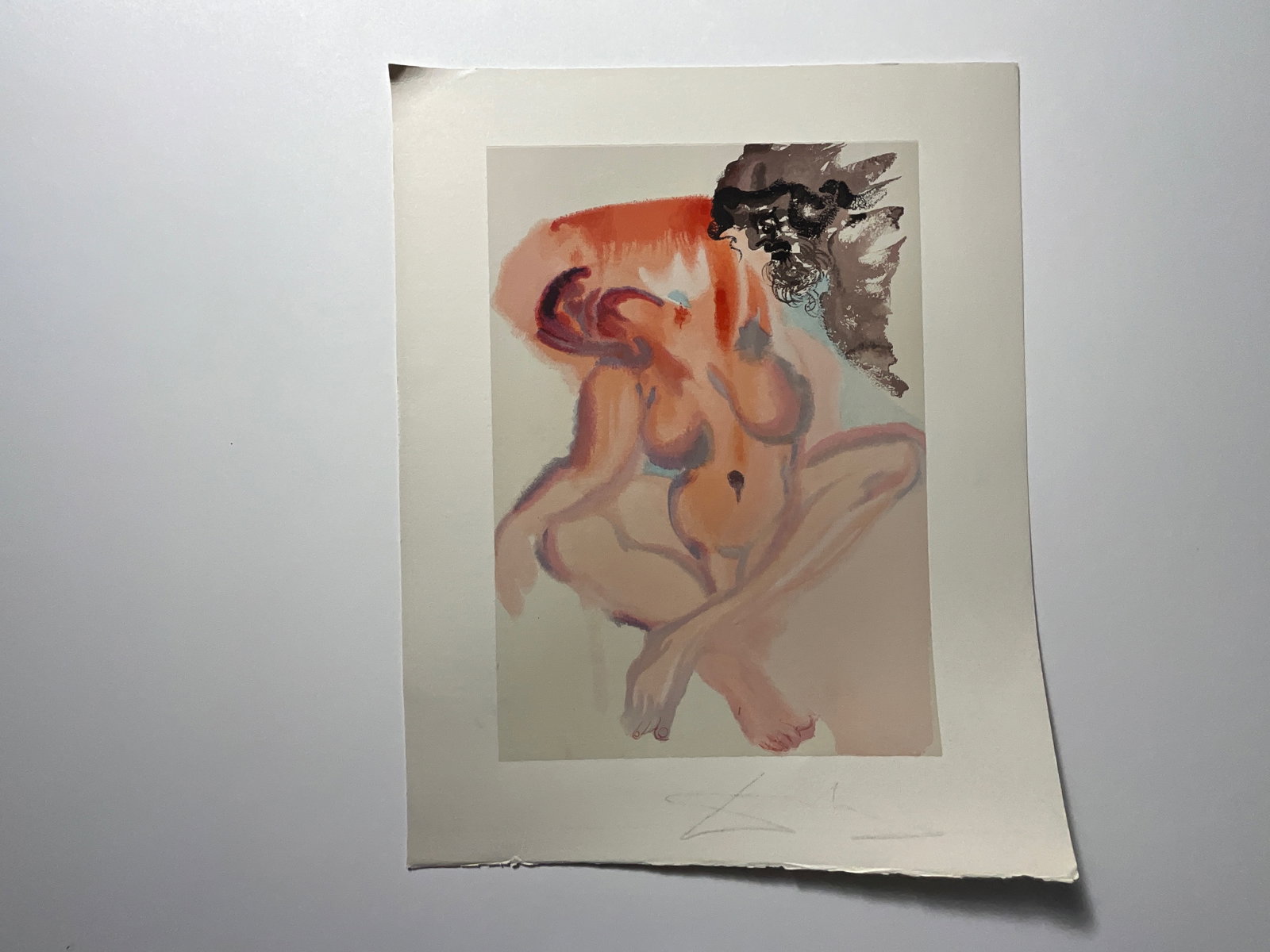 Salvador Dali woodblocks Divine Comedy pencil signed: Measures 13 x 10 1/4 inches, pencil signed lower right