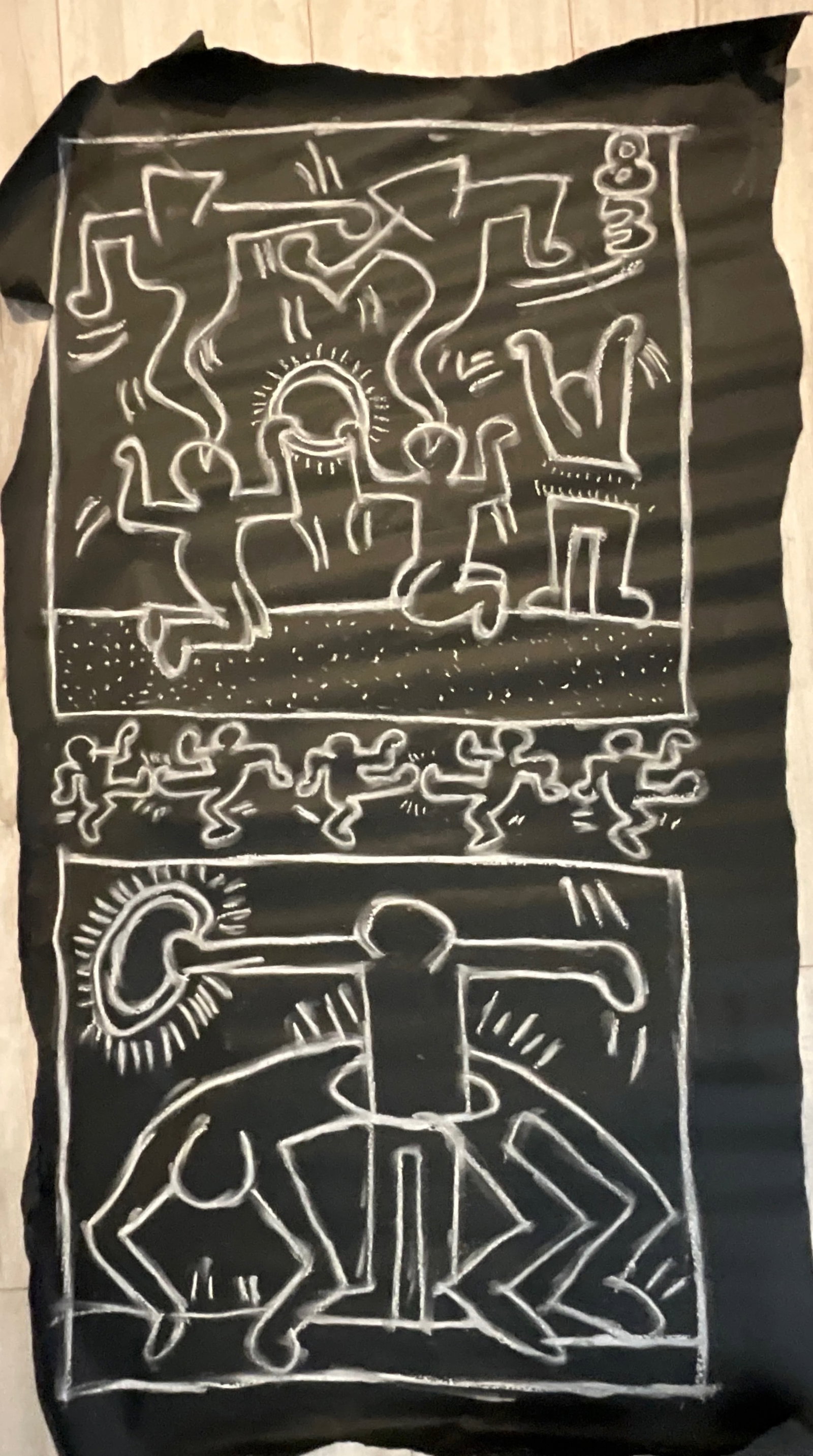 Subway Chalk Drawing 1983: Measures 62 x 33 inches , dated 83"