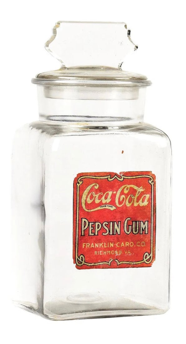 COCA-COLA PEPSIN GUM GLASS JAR (1 of 1)