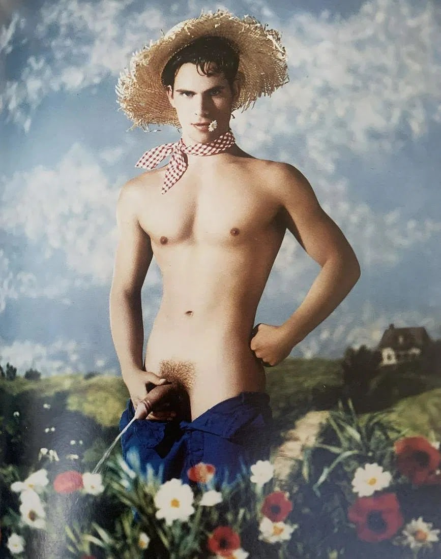 Pierre et Gilles - Male Nude, Photo-Litho: Pierre et Gilles 20th Century Male Nude Photo-litho Printed circa later 20th c. 6" x 4 1/2"