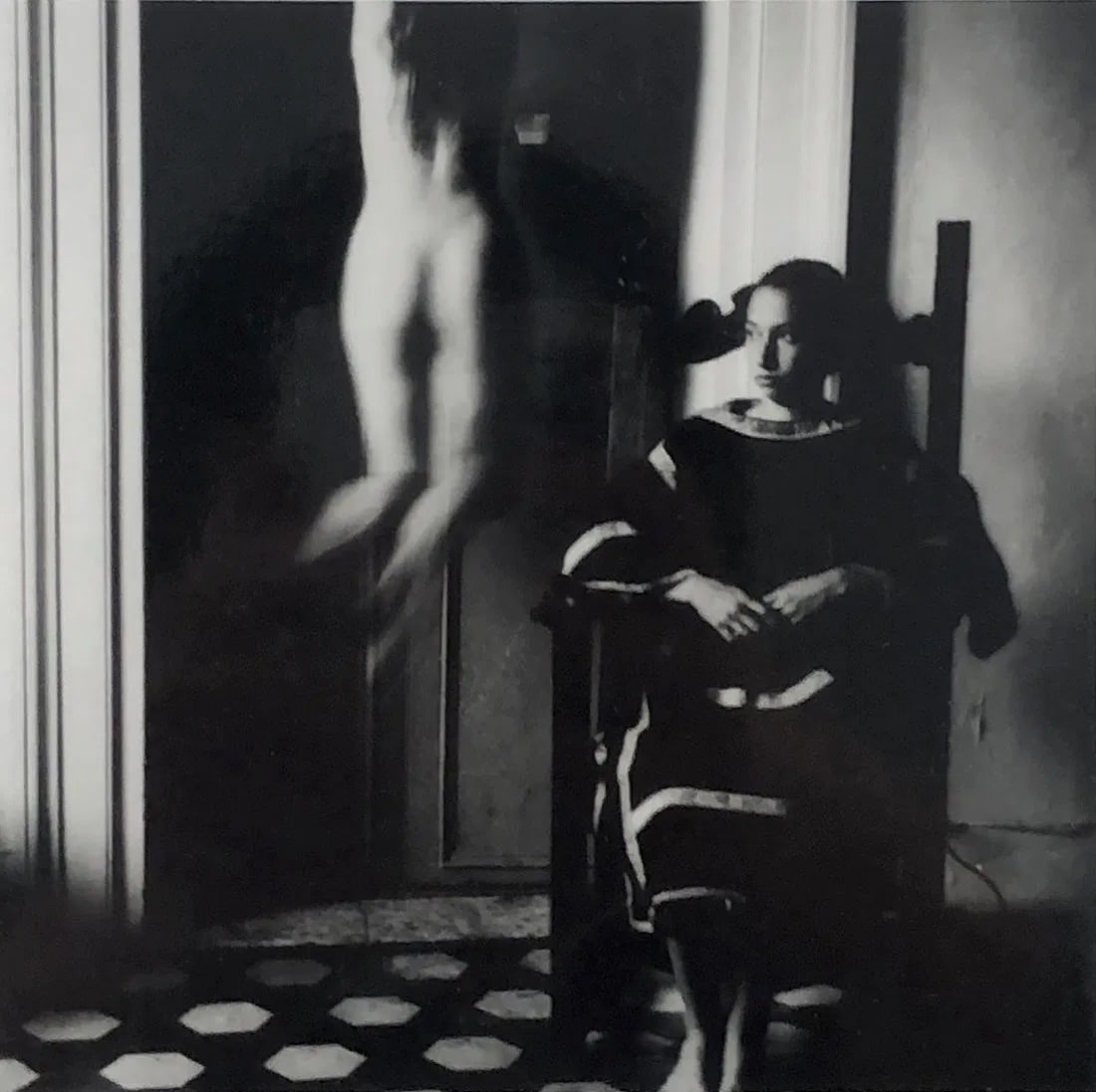 Francesca Woodman - Self Portrait, 1979, Silver Gelatin: FRANCESCA WOODMAN (1958-1981) Self Portrait, 1979 Silver gelatin, printed later 4 1/2" x 4 1/2" mounted to archival board