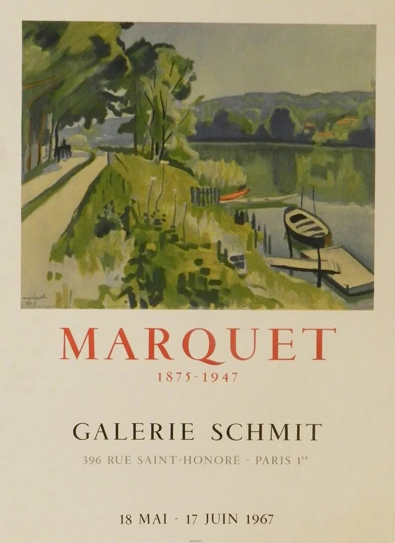 Albert Marquet French Gallery Poster: offset poster lithograph Galerie Schmit, 1967 Measures: 27 x 20 inches