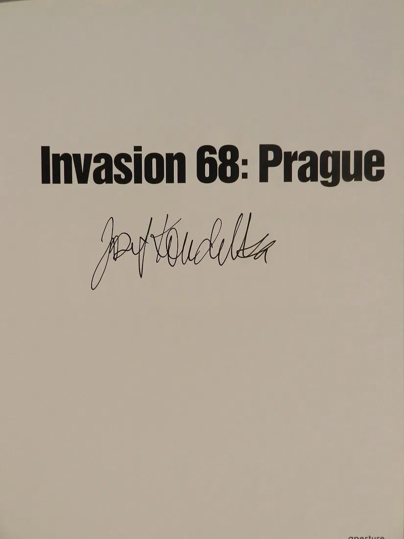 JOSEF KOUDELKA Hand Signed Book: Invasion 68 Prague Hand signed by Koudelka on title page