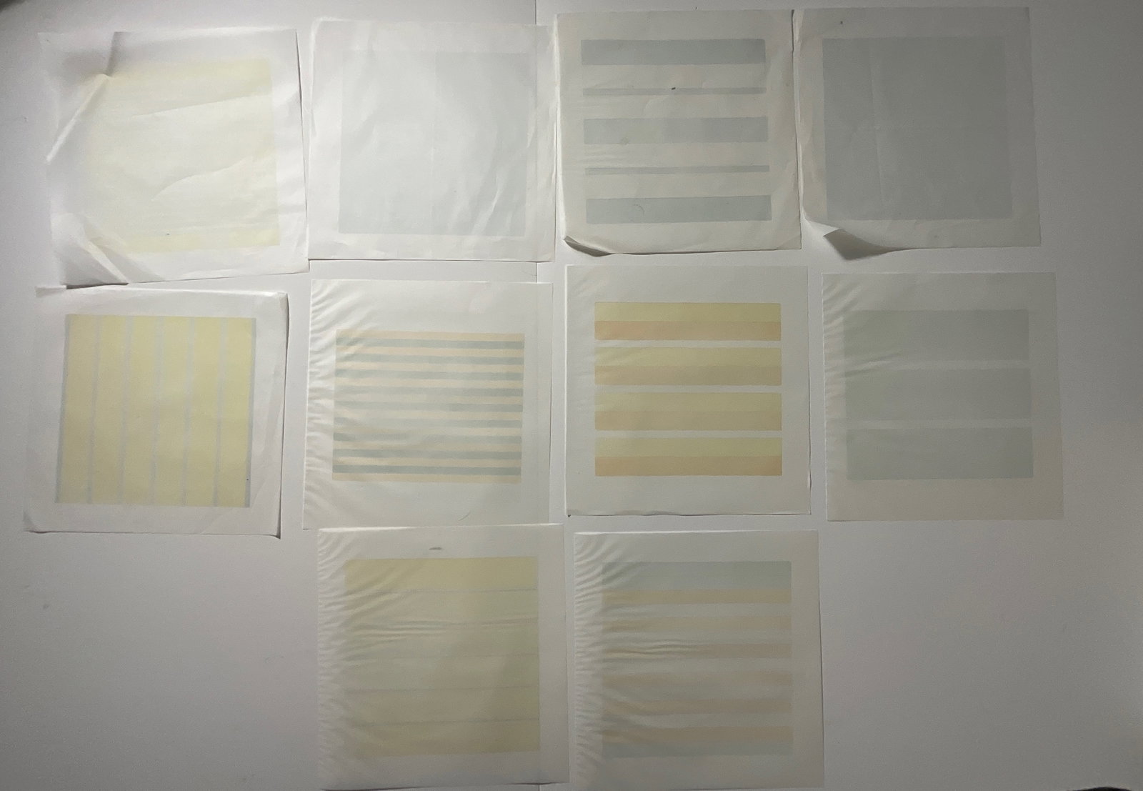 Agnes Martin – 10 prints on Vellum: 10 Prints on vellum Approx 11 x 11 inches each