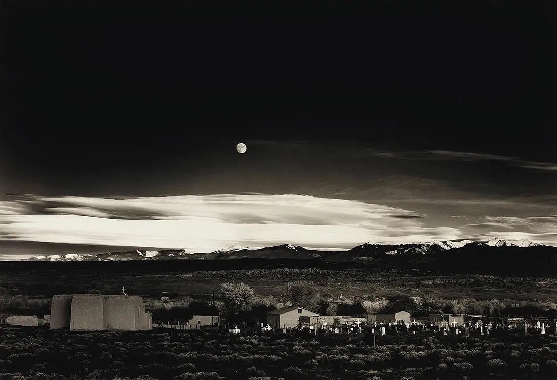 ANSEL ADAMS Moonrise, Hernandez, New Mexico,: 1941 photo print, measures 60 x 40 inches , 1941 , printed later
