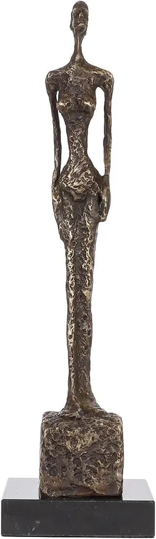 Bronze Standing Woman Skeleton Statue Alberto Giacometti: Measures 16” inches tall, after Giacometti