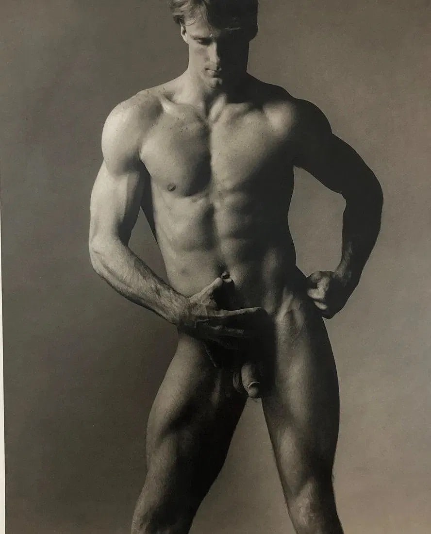 Ken Haak - Male Nude, Photo-Litho: KEN HAAK ,Male Nude ,Photo-litho , measures 11 1/2" x 9 1/4 inches