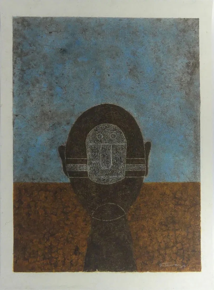RUFINO TAMAYO 'CABEZA SOBRE FONDO AZUL' (1 of 1)