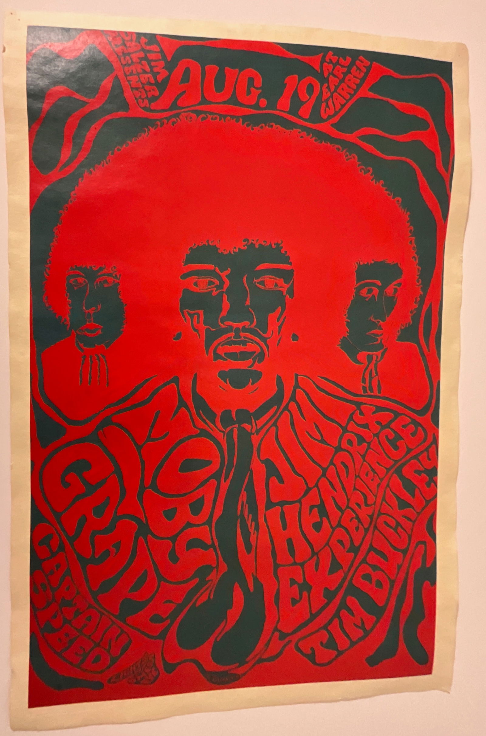 Jimi Hendrix Concert poster Aug 19th (1 of 2)