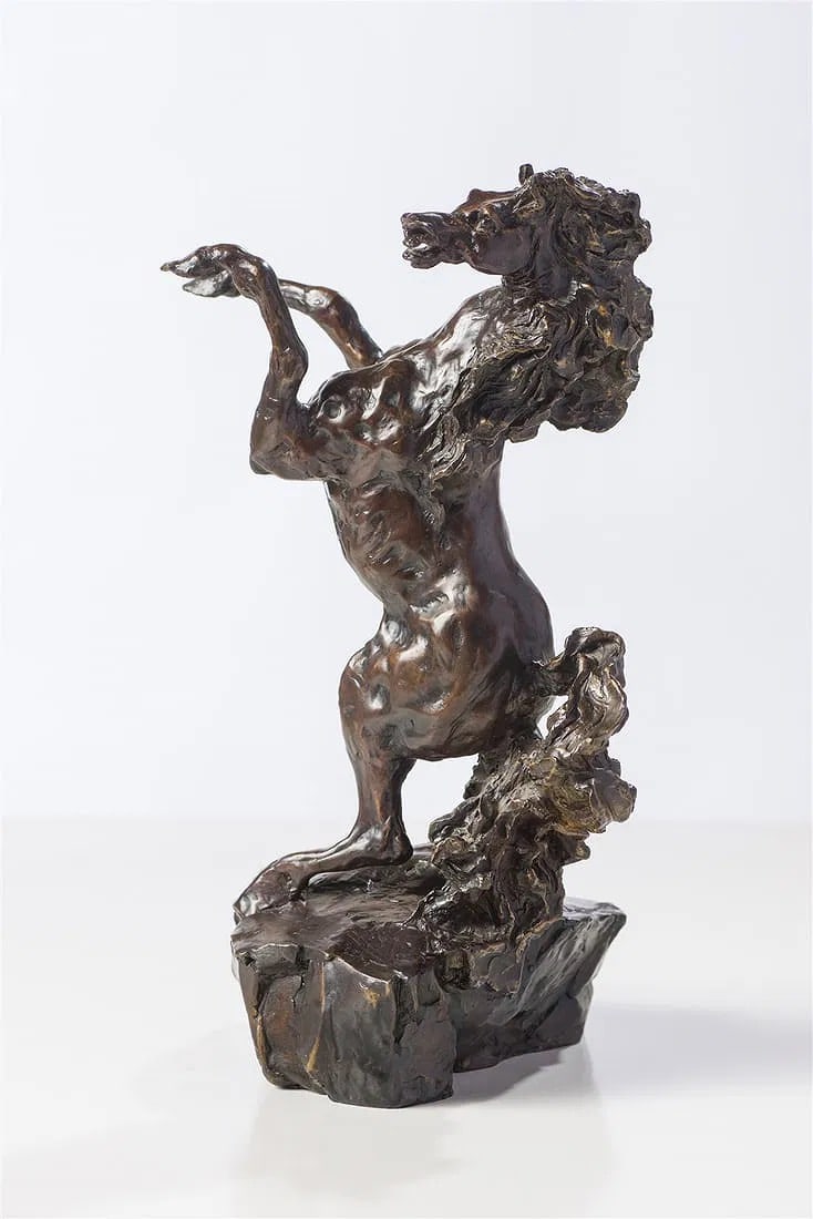 Leroy Neiman Defiant, Bronze 1988: Leroy Neiman (American, 1921-2012) Defiant, 1988 Bronze ed. 33 of 350 13.25 x 9.5 x 7 (in)