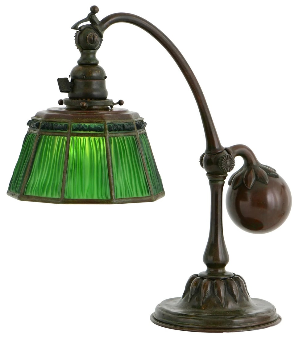 Tiffany Studios "Linenfold" Counter-Balance Desk Lamp (1 of 3)